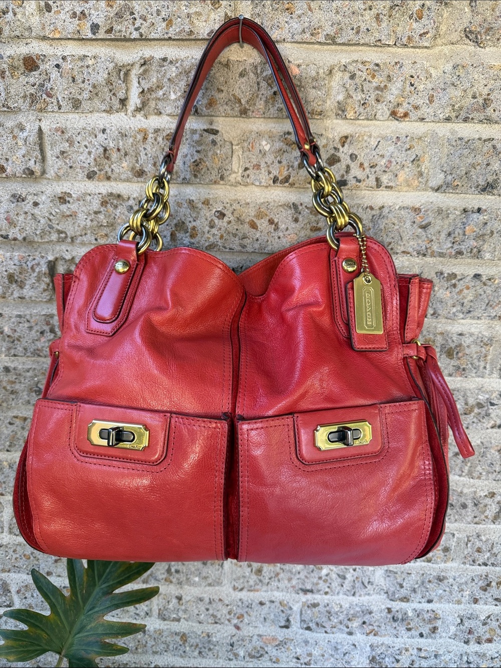 Coach Chelsea Curry Orange Flagship Leather Tote Shoulder Bag
